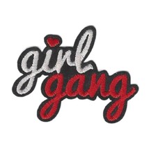 GIRL GANG IRON ON PATCH 2.4&quot; Female Empowerment Feminist Red White Embro... - $3.76 CAD