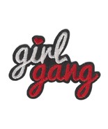 GIRL GANG IRON ON PATCH 2.4&quot; Female Empowerment Feminist Red White Embro... - $2.75