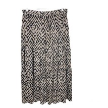 Ann Taylor LOFT Skirt FULL Gathered Tiers Long Animal Print Beige Brown ... - £24.91 GBP