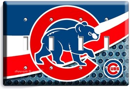 CHICAGO CUBS BASEBALL TEAM 4 GANG LIGHT SWITCH WALL PLATE SPORT GAME ROO... - $21.99