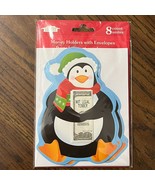 Holiday Penguin Money Holders Christmas Cards With Envelopes - 8 Count - £5.36 GBP