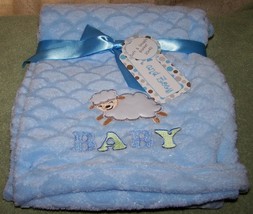 Zak and Zoey Soft &amp; Snuggly Embroidered BABY Blue Blanket 30&quot; x 40&quot; NWT - $8.79