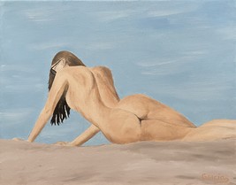 Original Oil Painting, Nude, &quot;Beach Nude&quot; (11&quot; x 14&quot; x 3/4&quot;) - £104.55 GBP