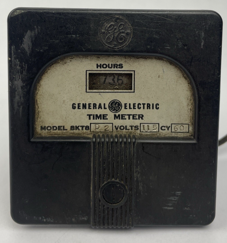 Vintage General Electric GE Time Meter Hourly Model 8KT8 Steam Punk Tele... - $26.72