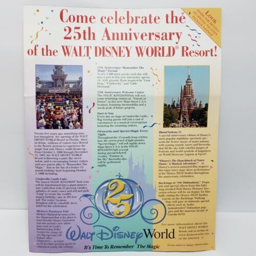 1996 Walt Disney World: 25th Anniversary Celebration Vintage Print Advertisement - $8.90