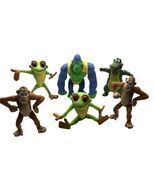 Rainforest Cafe Toy Figures Lot of 4 Monkey, Crocodile &amp; Frog 3-4&quot; - $201.46 MXN