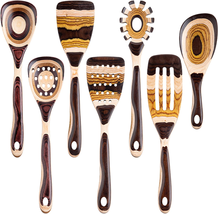 7-Piece Pakkawood Utensils Set – Durable, Eco-Friendly, Wooden Spoon for Cooking - £38.82 GBP