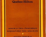 Quebec Hilton Room Service  Menu Directory of Services 1970&#39;s Canada - $24.72