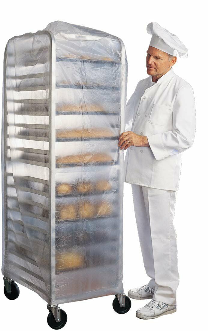 Rolls Of 50 Plastic Bun Rack Covers 52x80 Bread Rack Covers Full Size 0.7 mil - $93.17