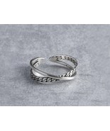 Cross Ring Vintage Sterling Silver Adjustable 925 Silver Rings For Women... - £12.26 GBP