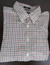 Big Mens XXL Nautica Cotton Dress Shirt Plaid Checked Long Sleeve Button Down - £18.68 GBP