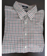 Big Mens XXL Nautica Cotton Dress Shirt Plaid Checked Long Sleeve Button... - £18.82 GBP