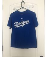 Majestic T-Shirt Boys Size XL Blue Los Angeles Dodgers Baseball - $46.60 CAD