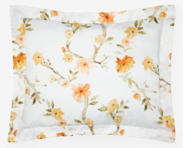 Sferra Biana Peach Standard Sham Floral Print Romantic Cotton Sateen Ita... - $49.00