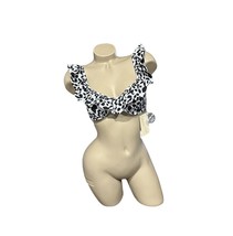 Cabana del Sol Animal Print Ruffle Bikini Top Small NEW NWT Leopard - $12.86