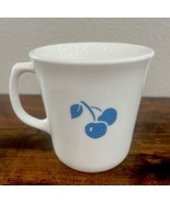 Vintage Corning Ware Eve Blue Apple and Blue Cherry Coffee Tea Mug Cup - $9.95