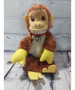 Vintage 8” Monkey w/ Bell Brown Plush Made in Japan 1960s Hanging Stuffe... - £19.32 GBP