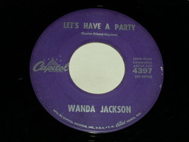 Wanda Jackson Let&#39;s Have A Party Cool Love 45 Rpm Record Vintage Capitol... - $32.99
