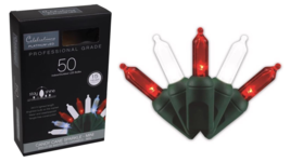 Christmas String Lights LED SPARKLE T5 50ct 25&#39; Red/White, Celebrations ... - $18.80
