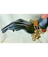 Signed Margherita Buonanno Italy 8 Inch Gold Tone 3 Row Glass Bead Bracelet - $249.99