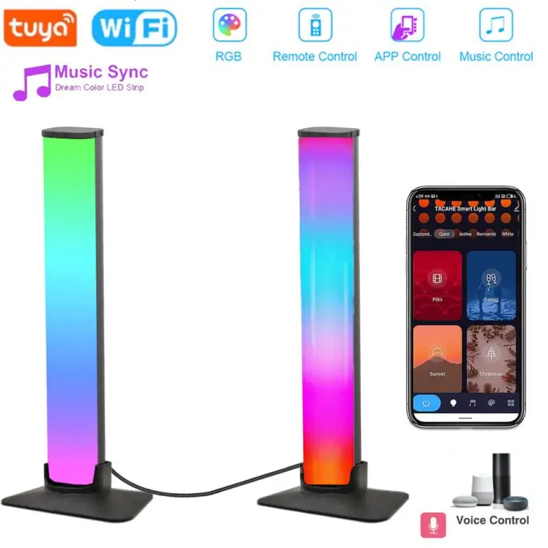 2Pc Symphony Light Bar WiFi+IR Smart LED Ambient Light RGB Color Bar Light Tuya  - £142.87 GBP