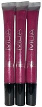 PACK OF 3 MUA Makeup Academy Super Sparkle Shine Lip Gloss #125 HOT PINK... - $14.84