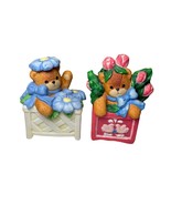 Enesco Lucy &amp; Me Lucy Rigg Bears In Planter Boxes /Roses Signed 1994 Lot... - £14.20 GBP