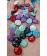 24PCSC Mixed Turquoise Cabochon Round oval 8-12mm Ring Beads Focal Cabs ... - $25.46 CAD