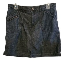 Size 8 White Stag Blue Chambray Skort Skirt w/ Shorts Underneath Cotton - $21.49