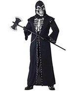 Mens Skeleton Crypt Master Robe, Hood, Mask 3 Pc Halloween Costume-size L - £27.45 GBP