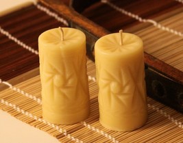 (2) Handmade 100% Pure Beeswax Candle Crystal Shape 100% Cotton Wick - £7.58 GBP