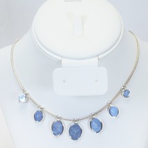 Carolina Herrara CH Blue Mother of Pearl Necklace 16&quot; - £14.57 GBP