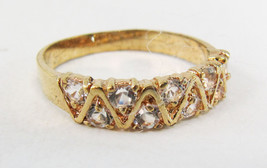 Vintage Yellow Gold Filled CZ Ring - Sz. 8 - £23.73 GBP