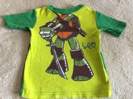Teenage Mutant Ninja Turtles Boys Green Leo Snug Short Sleeve Pajama Shi... - $5.88