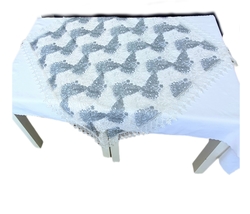 White&amp;Grey Guipure, Table Topper, Elegant Guipure, Centerpiece Ornament,... - £38.49 GBP