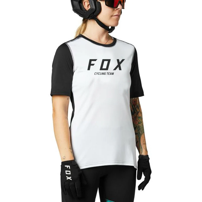 Sporting camiseta enduro mtb short sleeve fox cycling team motorcycles cross cou - £34.29 GBP