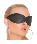 Padded Leather Blindfold Adjustable Elastic Strap Sleep Mask Fleece Line... - $18.80