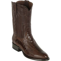 Los Altos Brown Handmade Genuine Ostrich Leg Roper Round Toe Cowboy Boot - £254.36 GBP+