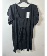 Swimsuits For All Women’s Black Pullover Short Sleeve Swim Cover Up Top ... - $29.69