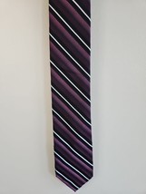 Arrow Slim Purple Stripe Pattern Neck Tie, 100% Silk - $7.99