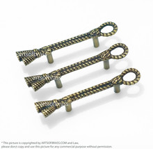 Set of 3 Solid Brass Retro Bondage Rope Handle Pulls - 3.74 Inches - £22.38 GBP