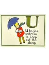Cavallini Letter U Framable Nursery Art 1930s Repro Alphabet Flash Card ... - $17.94 CAD