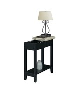 American Heritage Flip Top End Table with Charging Station in Black Wood... - £131.31 GBP