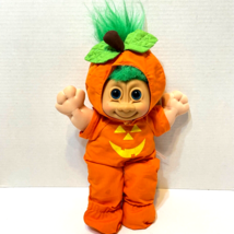 Vintage Russ Berrie Troll Kidz Pumpkin Halloween Costume Plush Doll 12&quot; - £15.43 GBP