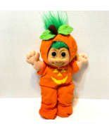 Vintage Russ Berrie Troll Kidz Pumpkin Halloween Costume Plush Doll 12&quot; - £15.32 GBP