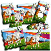 White Horse And Baby Foal Contry Farm Light Switch Outlet Wall Plates Room Decor - £14.38 GBP+