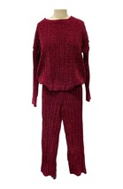 Macaron Boutique Sweater Pants Loungewear Chunky Red Burgundy Size Medium - £37.77 GBP