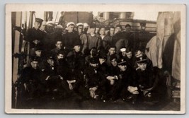 RPPC WW1 Group US Navy Officer&#39;s and Sailors On Ship Real Photo Postcard... - $19.95
