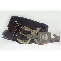 Timberland Men Leather Belt Size 36 (34-38) Brown Contrast Stitch 1.5&quot; Wide - £23.22 GBP