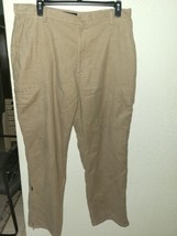 Vintage SEAN JOHN Velour Sweat Pants Size SZ W L33 Beige Pockets Ankle Zips - £22.76 GBP